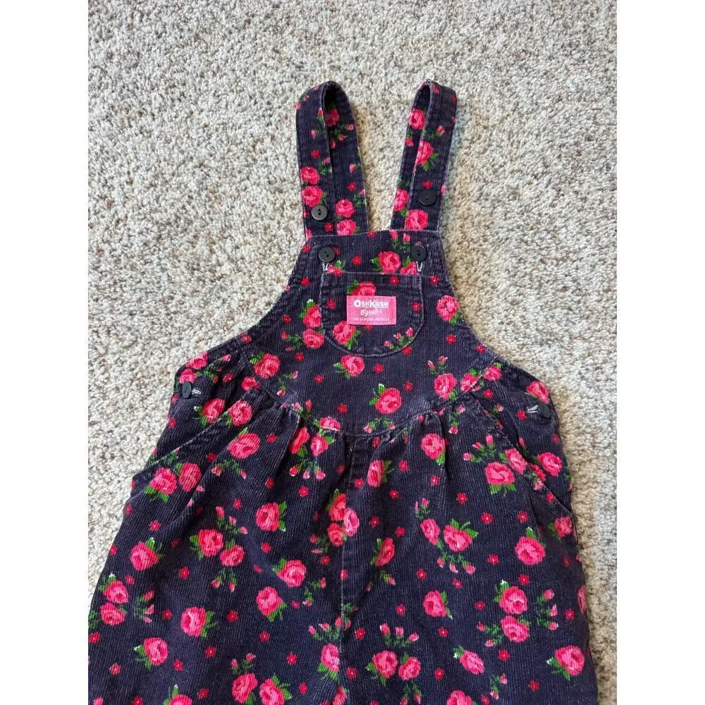OshKosh B'gosh Girls Corduroy Overalls size 5, Vintage 90's